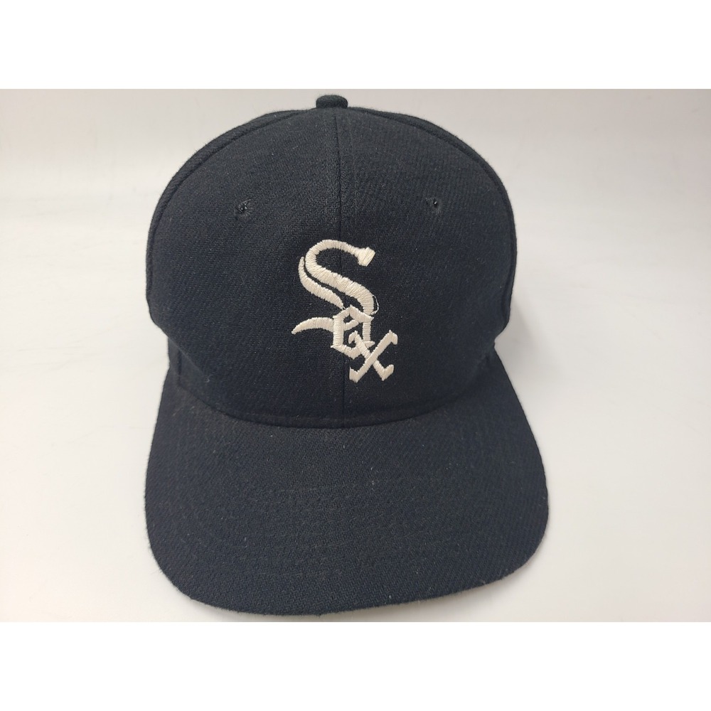 Vintage Chicago White Sox Speedway Snapback Hat Cap Wool Blend Men 90s MLB Black